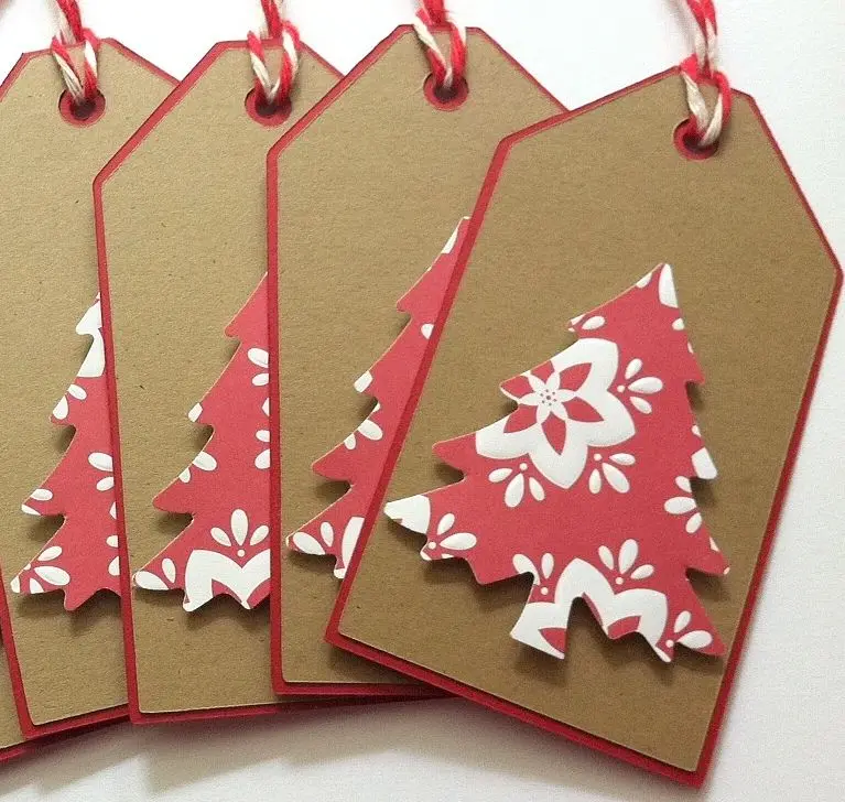 New Design Luxury Art Paper  Christmas Gift Hang Tags for Holiday Festival Decoration