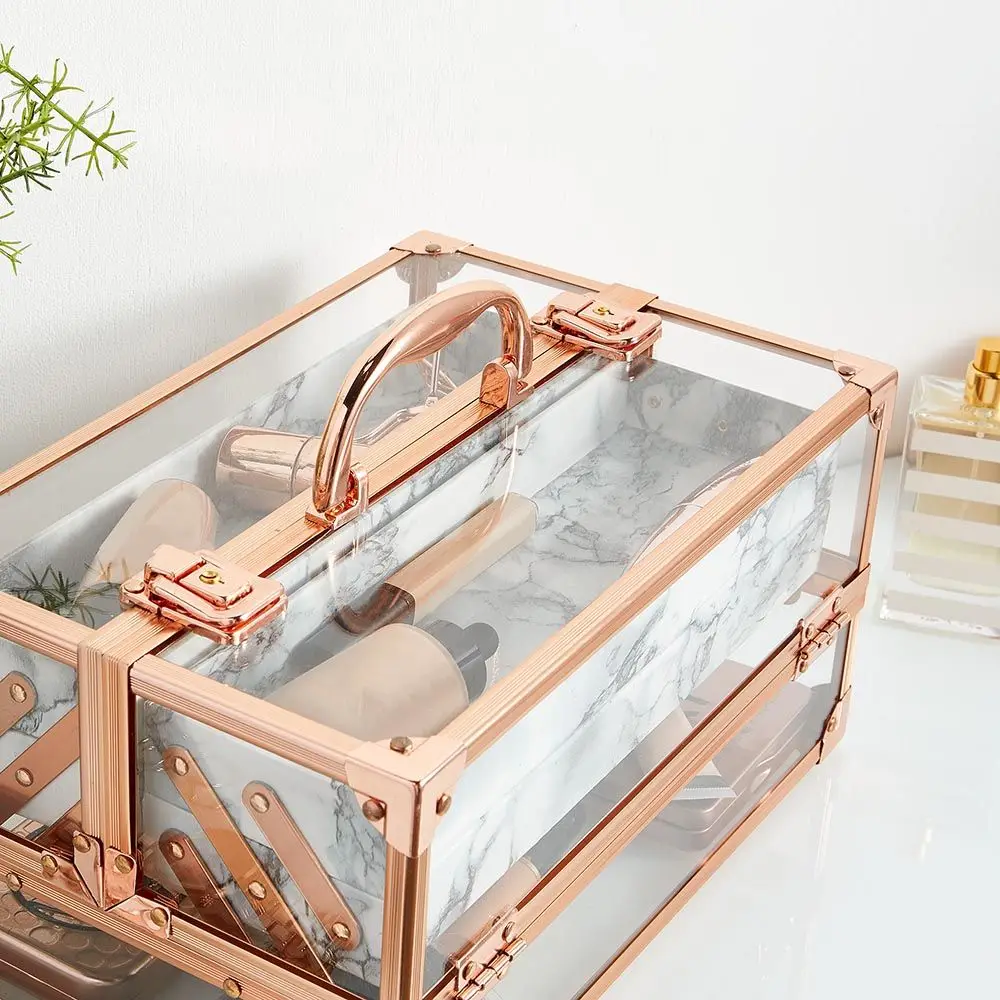  Прозрачная красота акриловый прозрачный макияжа косметический случай для туда и обратно хранения косметики