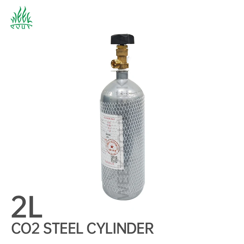 Оптовая продажа Co2 стальной цилиндр 2L Промышленный газовый баллон CO2 танк с высоким сопротивлением давлению клапаном сброса давления