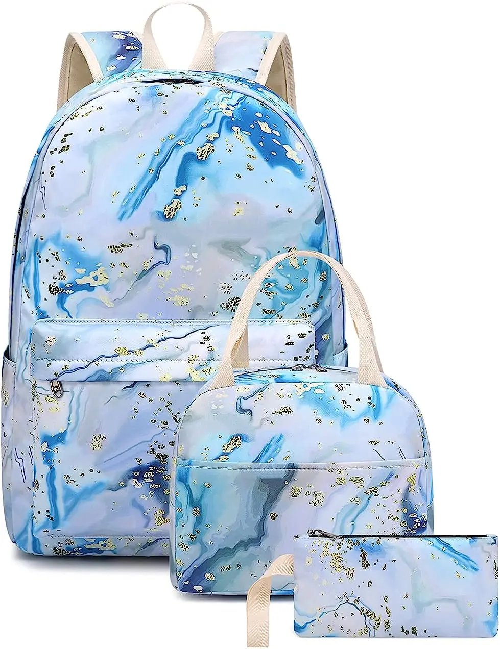 Bluboon Teen Girls School Backpack Kids Bookbag Set with Lunch Box Pencil Case Travel Laptop Backpack Casual Daypacks