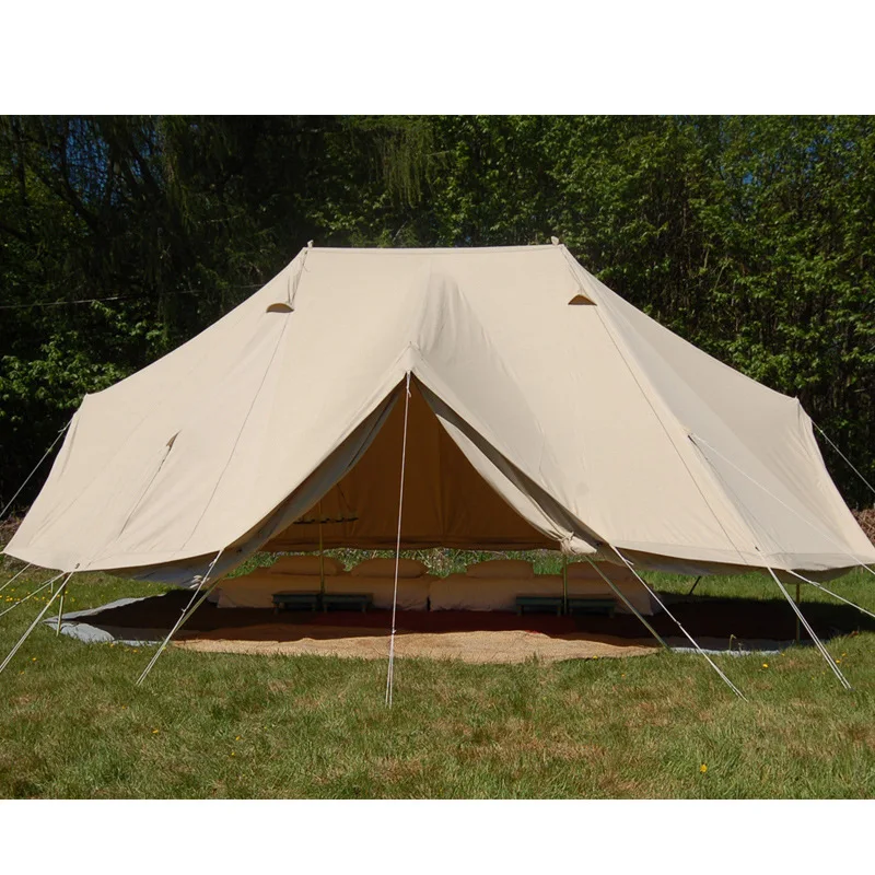 Factory Directly Luxury Oxford Canvas 4M 6M Emperor Bell Tent Family Camping Safari Yurt Tent
