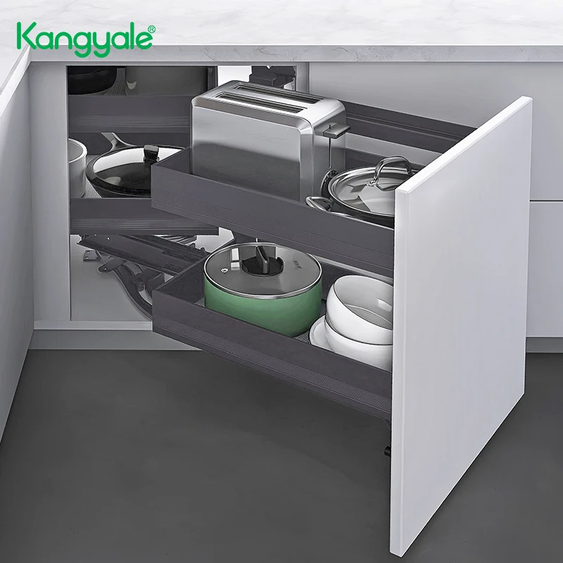 Фурнитура Kangyale кухонная корзина для выдвижных ящиков волшебный угловой шкаф полка хранения выдвижной органайзер шкафа