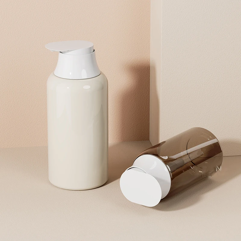 300/500ml PET Body Wash Bottle Cylindrical Shower Gel Lotion Pump Shampoo Bottle Cosmetic Packaging Screen Printing Plastic