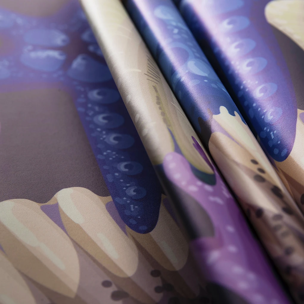 Изготовленный на заказ логотип цифровая печать кожа Морская звезда узор водостойкая 595gsm Pu ткань для покупок сумки и книжной обвязки