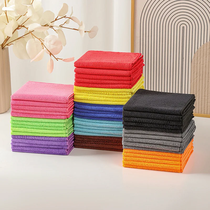 FF3376 Microfiber Kitchen Towel Dish Cloths Lint Free Super Absorbent Car Wash Drying Towel Rags Microfiber Cleaning Cloth