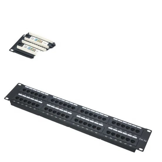 UTP 48 PORTS PATCH PANEL CAT5E CAT6 CAT6A UTP 48 PORTS PATCH PANEL keystone jack cat6 cable management telecom parts