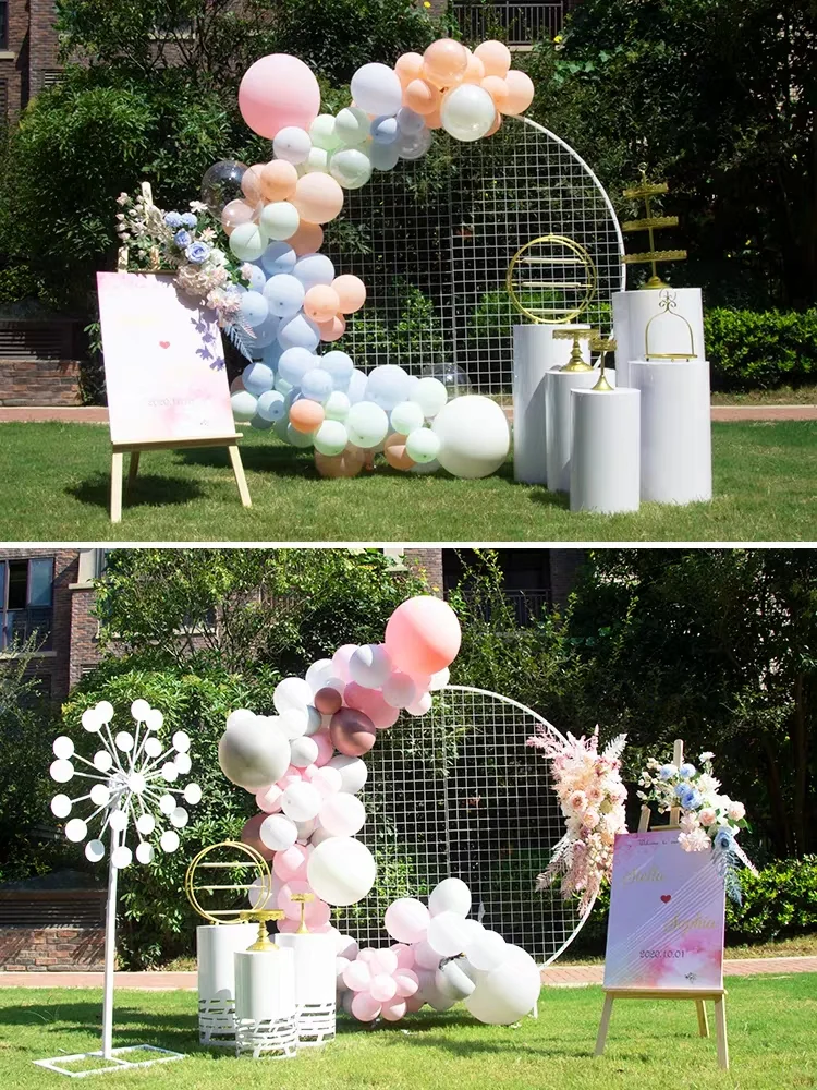 New arrive birthday party decoration background wedding backdrop arch grid round arch for plants climbing