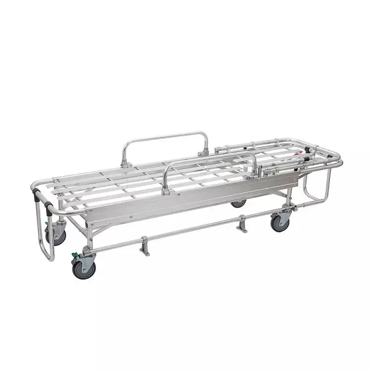 Mechanical Foldaway Stretchers Ambulance with IV Pole Lightweight Ambulance Emergency Bed