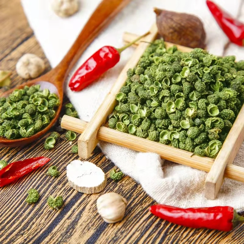 HUAOU Wholesale Cheap Price Sichuan Green Pepper  Natural Dry  Green Pepper For Spices Supply Green Peppercorns