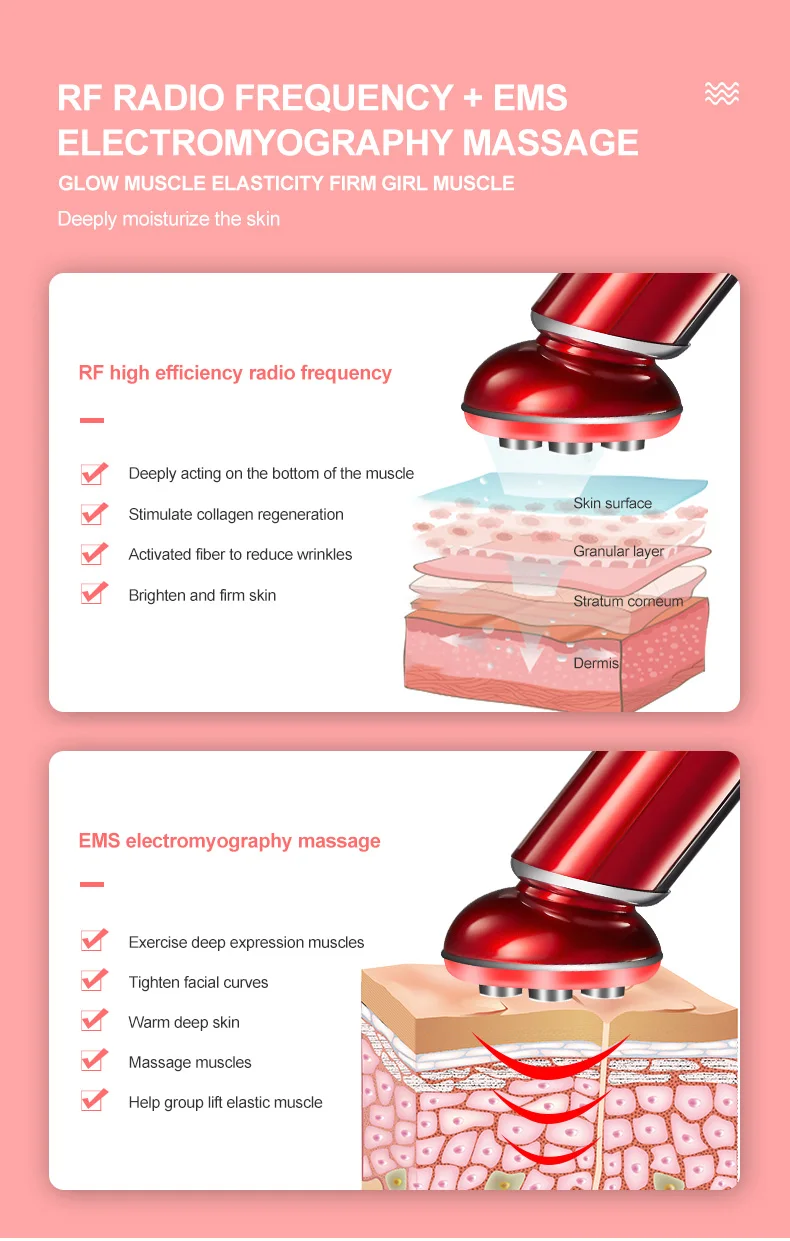 Multi-functional Facial Message Face Lifting Microcurrent RF Beauty Equipment