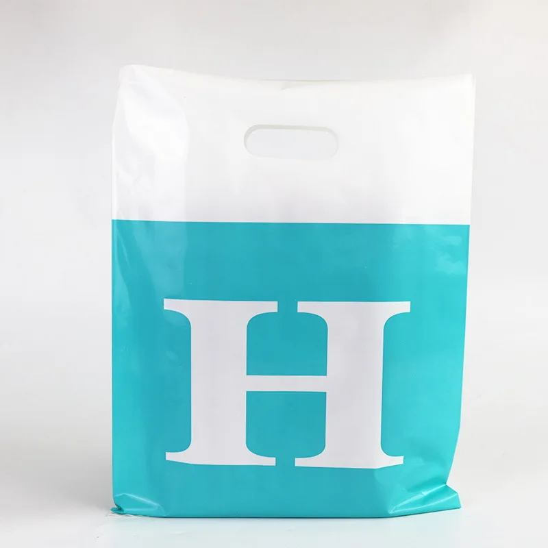 Custom Logo & Design Printed LDPE Die Cut Handle Plastic Gift Shopping Bag//