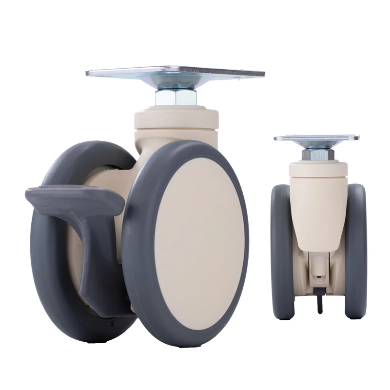 Hospital Silent Adjustable White medical With Brake Caster