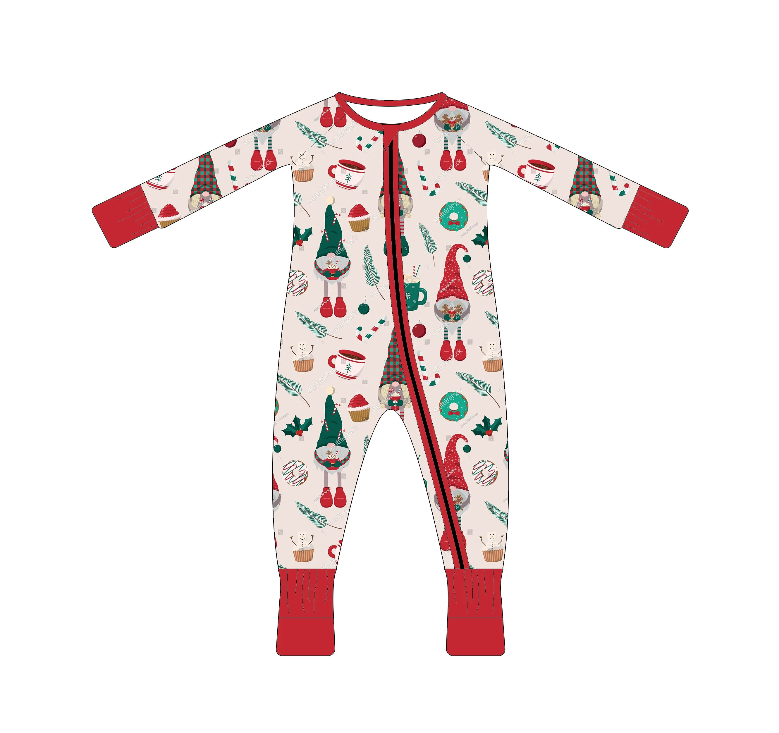 Новое поступление бамбуковые детские комбинезоны на молнии для мальчиков и девочек зимние Бамбуковая одежда Рождество