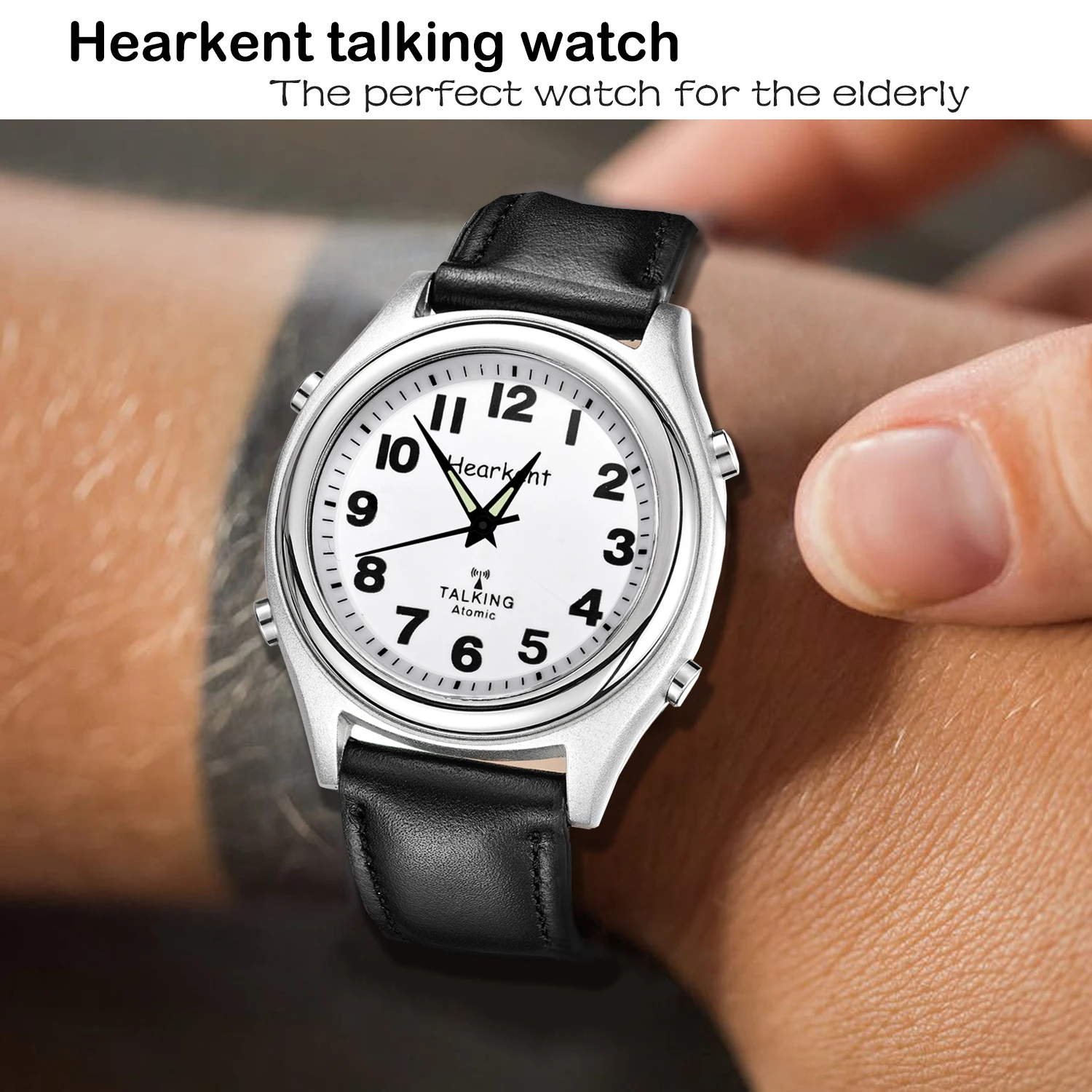 Factory Price Hearkent  Atomic Talking Women Watch Speaking Wristwatch for Blind Elderly Visually Impaired Low Vision