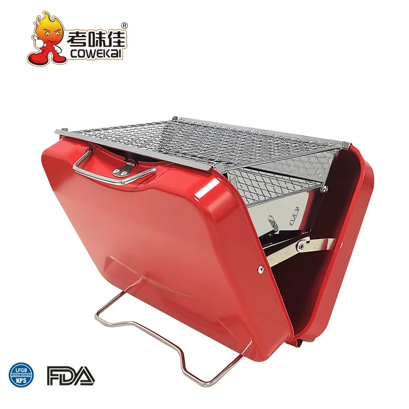 Good Quality Stainless Steel Barbecue Grills Foldable Suitcase Grill Outdoor Camping Portable Charcoal BBQ Grill
