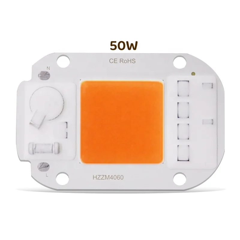 F6040 driverless AC cob LED free driver integrated 20W 30W 50w full spectrum led light chip cob 380nm~840nm COB LED