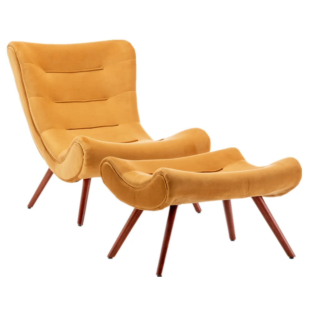 Modern Fabric Occasional egg chair with ottoman fireside  Accent Chair with Footstool,lounge chair with ottoman for living room