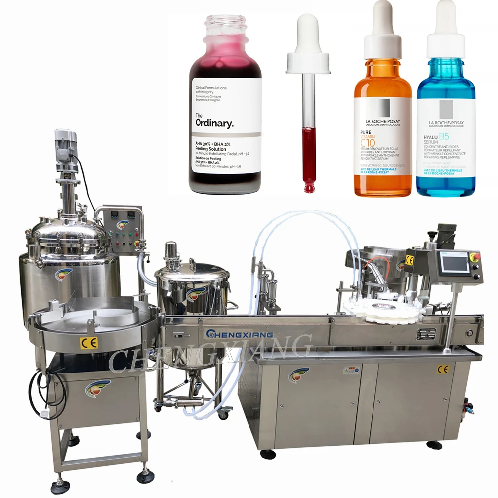
Hot selling automatic insert dropper 10ml 30ml 50ml 60ml tincture Skin care CBD oil filling machine price 