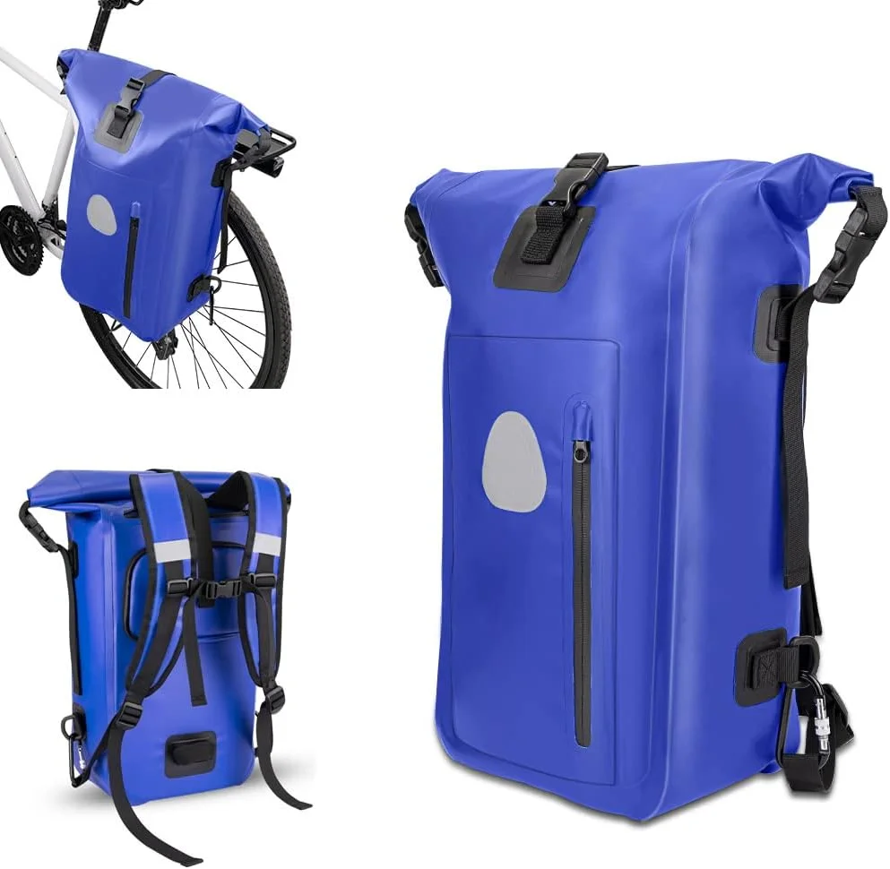 3-in-1 21L Waterproof and Reflective Pannier Rack Bag with Compartments Bicycle Bag for Pannier
