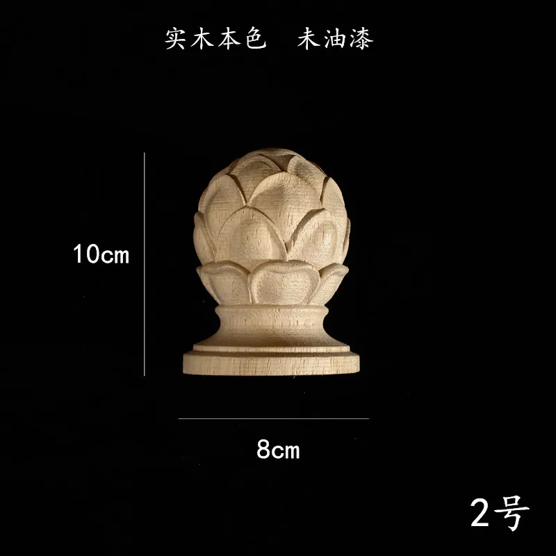 Solid Wood Carved Post Bed Handrail End Head Furniture Decoration Post Head Furniture Legs for Cabinet Table Legs Sofa Feet