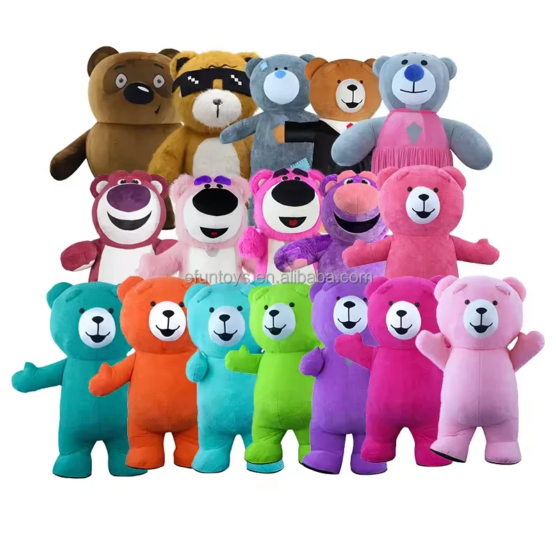 efun MOQ 1 PCS Best Selling 2M/2.6M/3M Plush Inflatable Giant Teddy Bear Mascot Costume Custom cosplay costume For Carnival