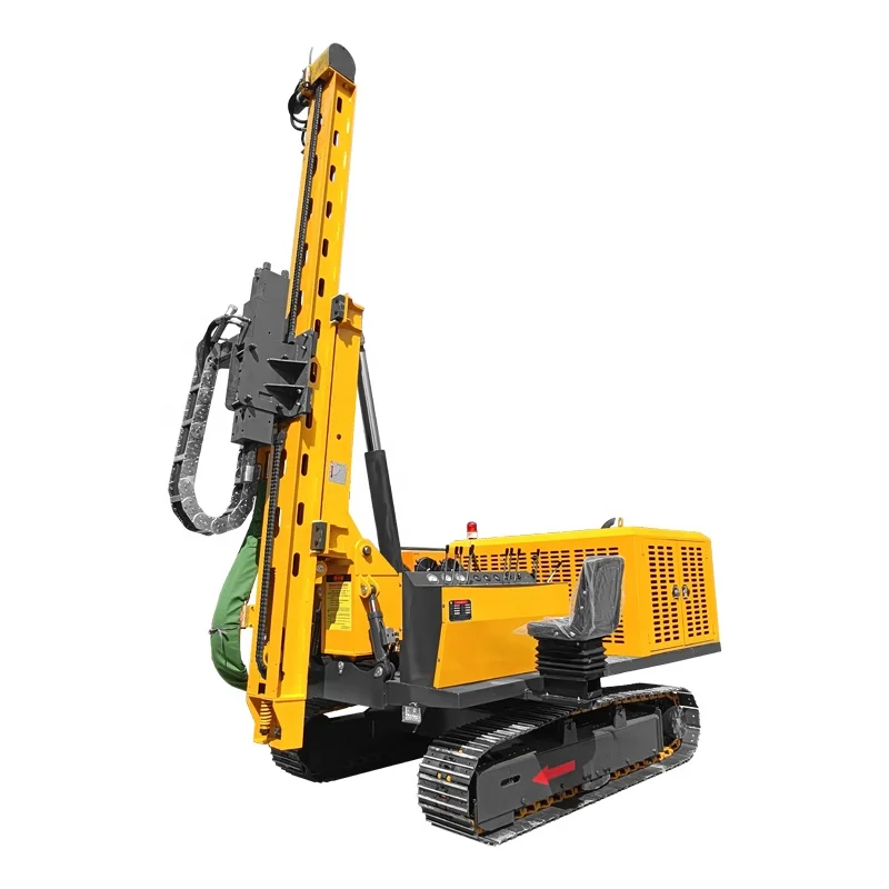 Tracked photovoltaic pile driver Impact hammer steel pipe pile driver from Shandong factory