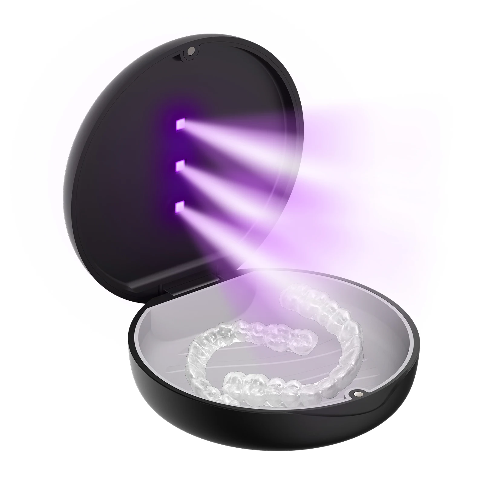 New Retainer Case,UVC Braces Sterilizer Box, Invisible Braces Slim Battery Powered for Invisalign Aligner Retainer Holder