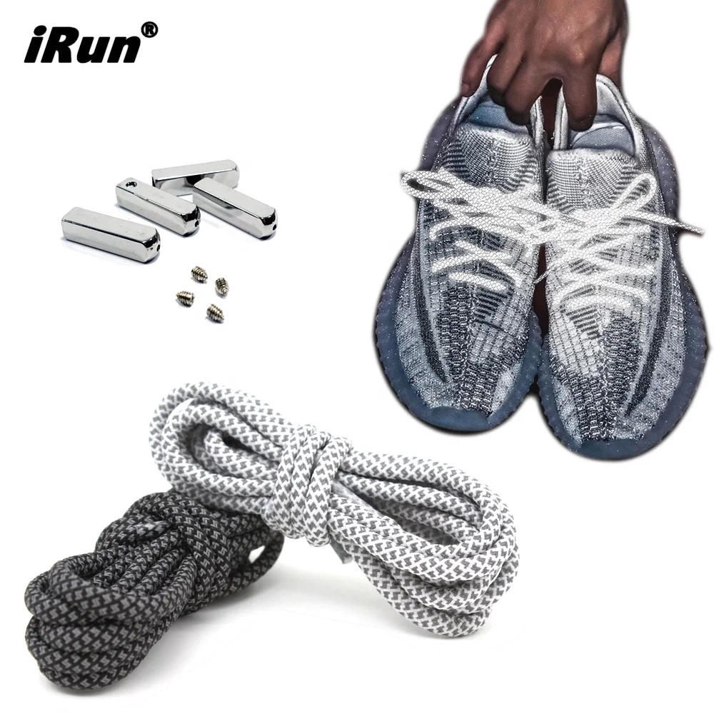  Хит продаж повседневные полиэфирные шнурки iRun 3 м круглые светоотражающие Yeezy 350 v2 с винтовыми металлическими