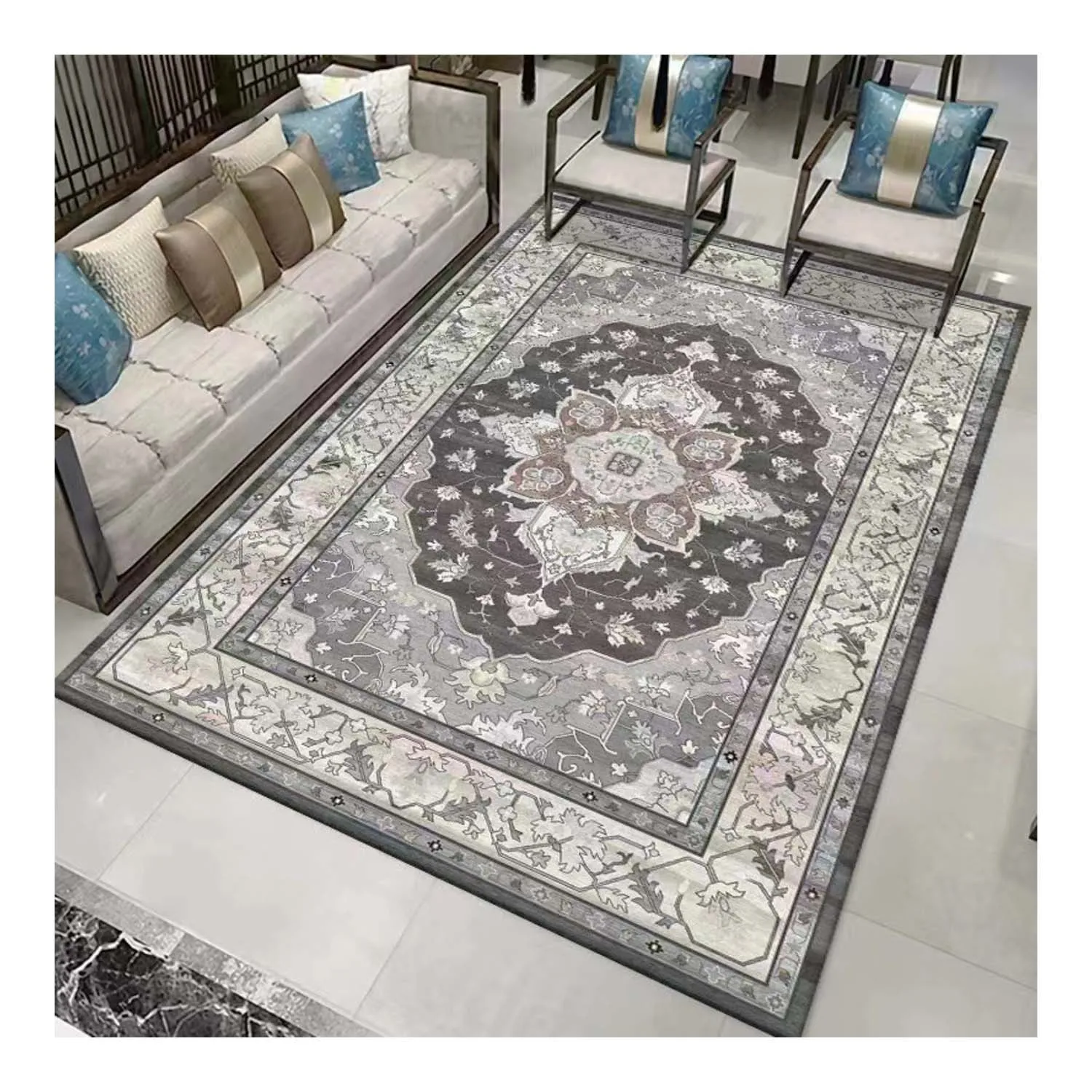Machine Washable Area Rugs For Kitchen Bedroom Dining Living Room Kid Pet Friendly Rug Oriental Design Carpet Low Pile Non Slip
