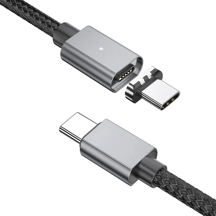 PD 100W Nylon Braided Magnetic Type C Cable Usb C To C Fast Charging usb Cable For Macbook