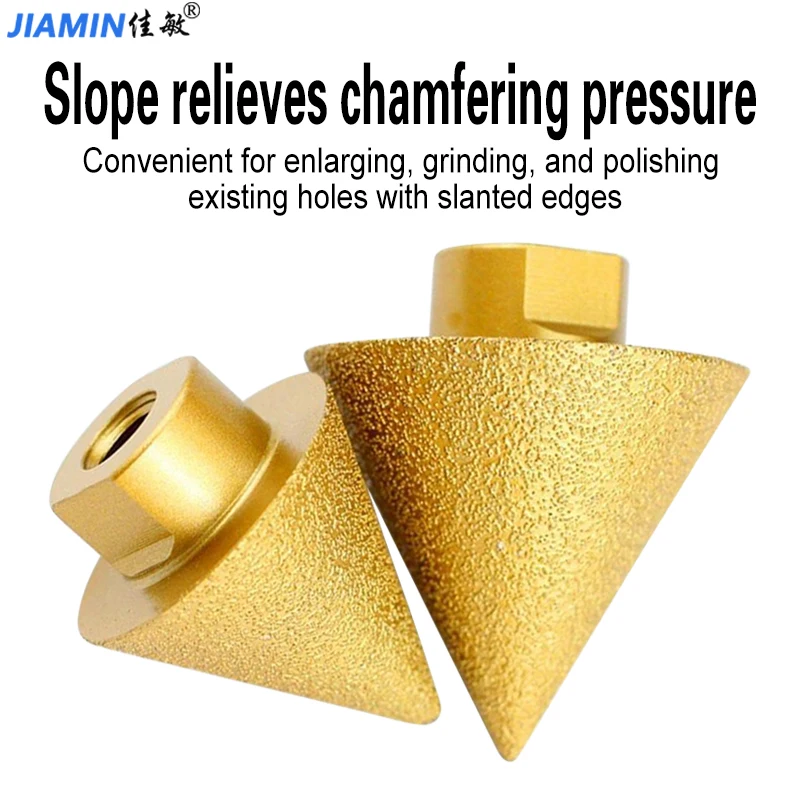 M14 Conical umbrella diamond chamfering machine brazing hole opener for various stone drilling and expanding drill bits