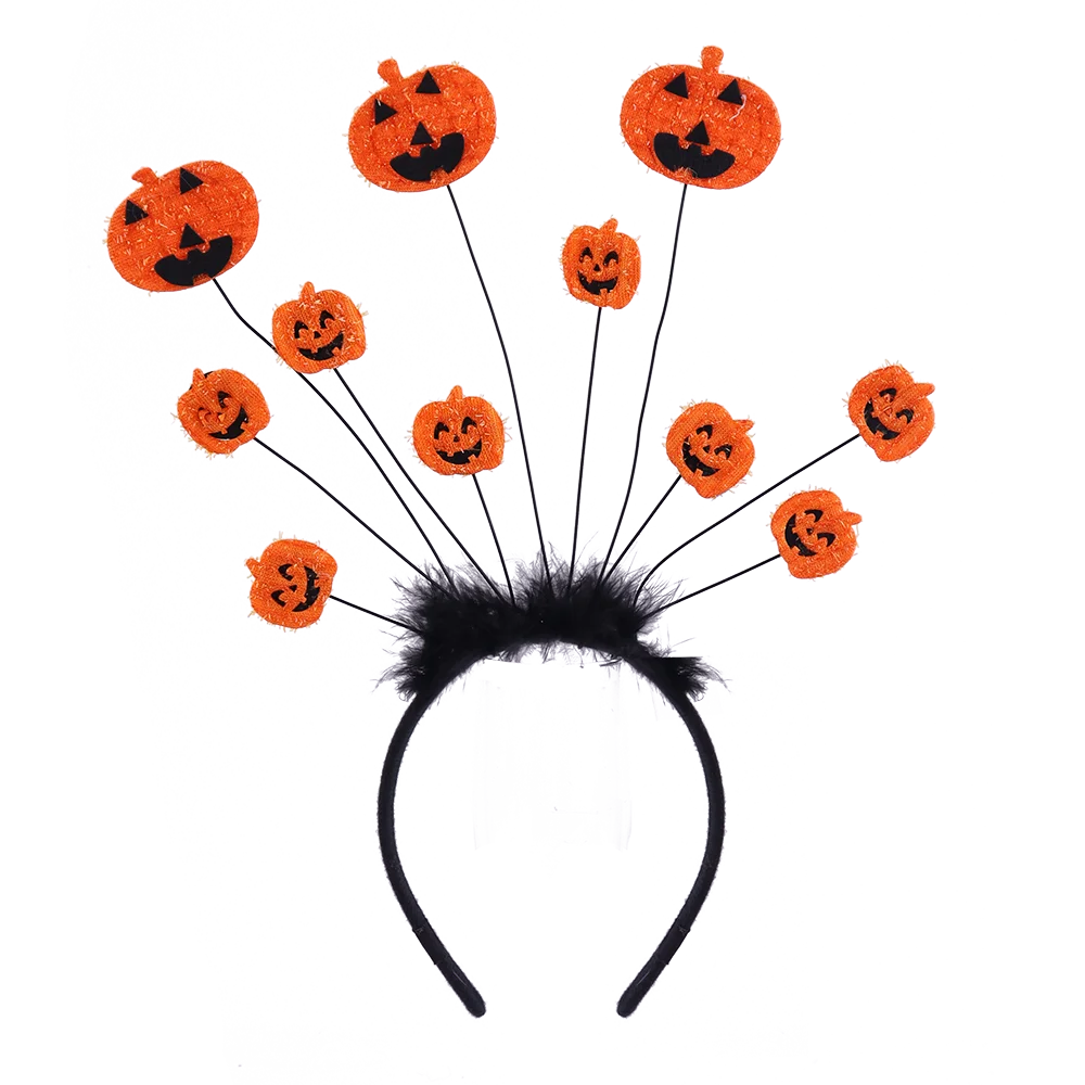 Halloween Costume Headbands Women Girls Pumpkin Spider Bat Headband Asymmetry Halloween Hairband with Spring Hair Accessories