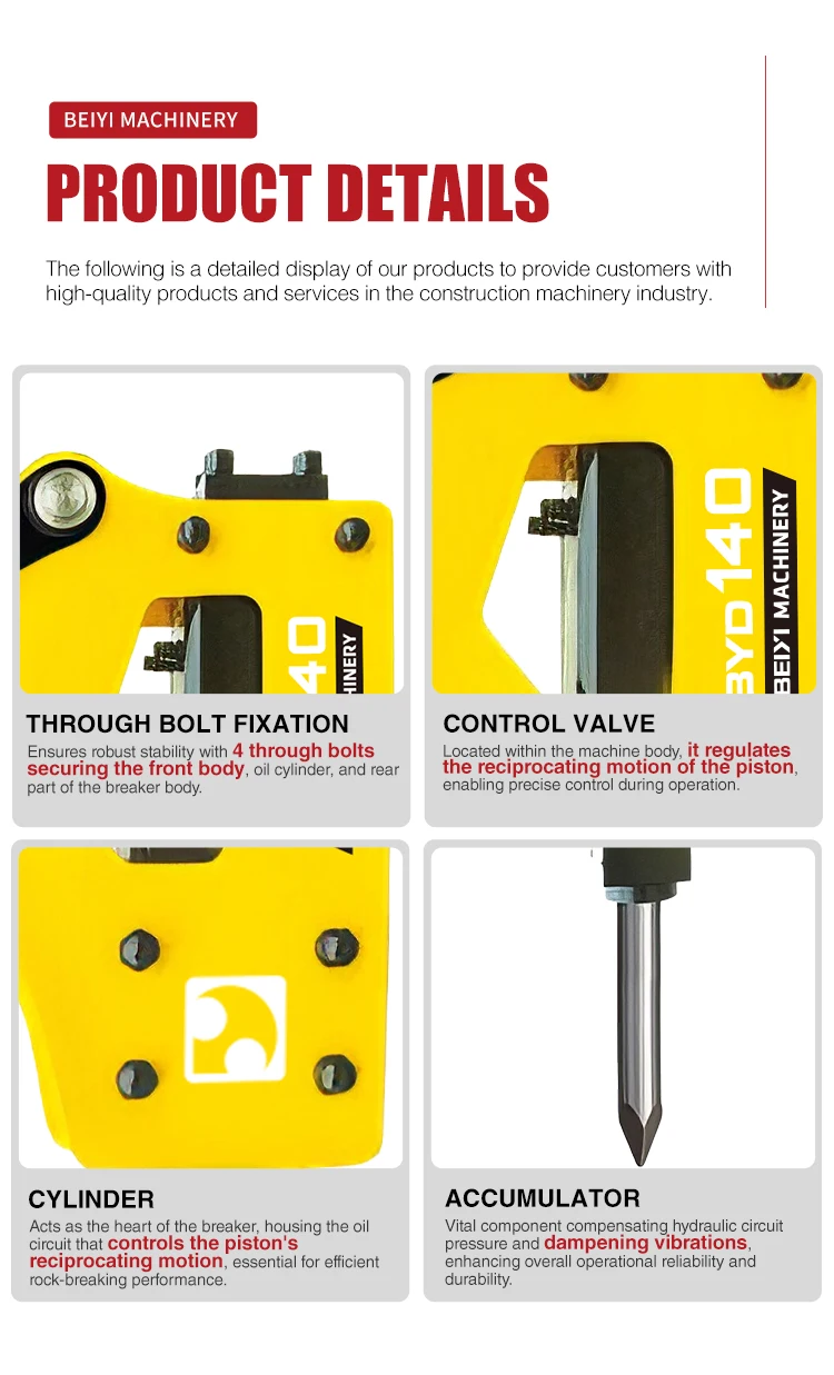 New Breaking Hammer Excavator Core Components Include Motor Chisel Breaker Hammer Pump Engine for Construction Mining Industries