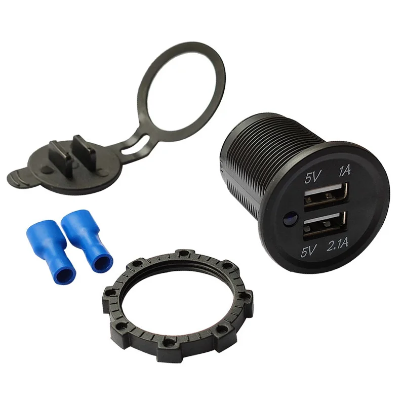 12v Dual usb Port Charger Outlet plug socket Screw Lock For Boat Marine Caravan RV