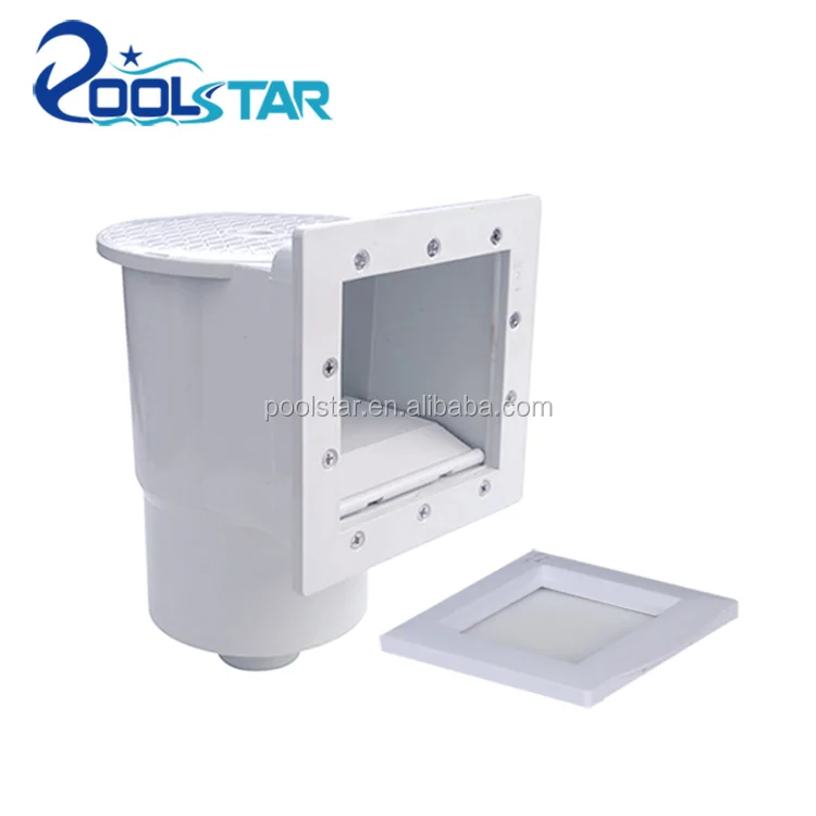 Complete above Ground Swimming Pool Skimmer P2001 Widemouth Dyna-Skim with Square ABS Filter for Square Shaped Pools