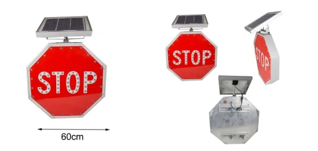 Triangle shape led flashing traffic warning solar panel powered road signs