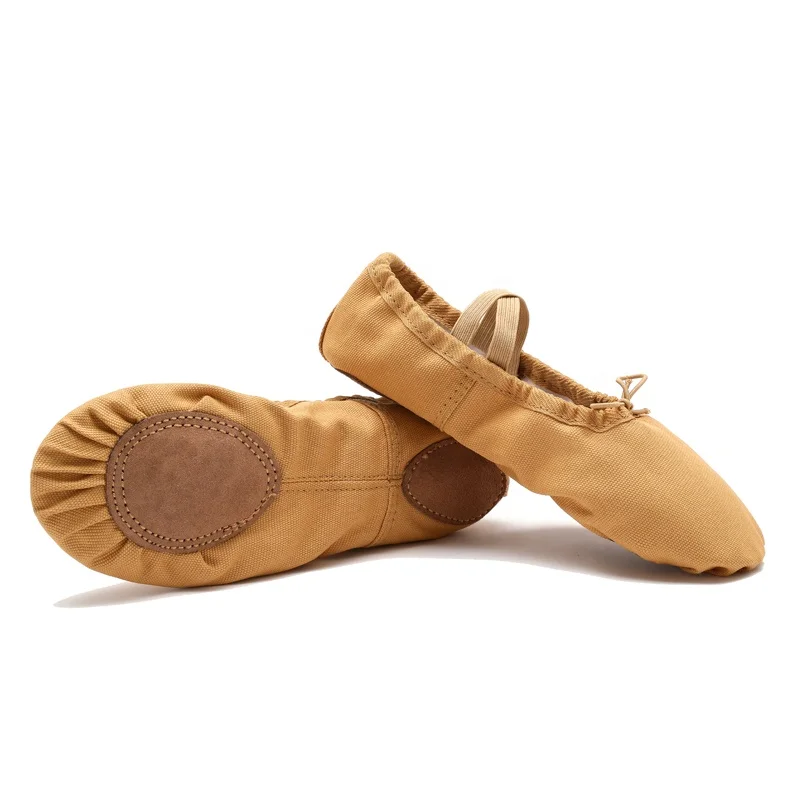 
Factory direct sales canvas soft girls ballet shoes 