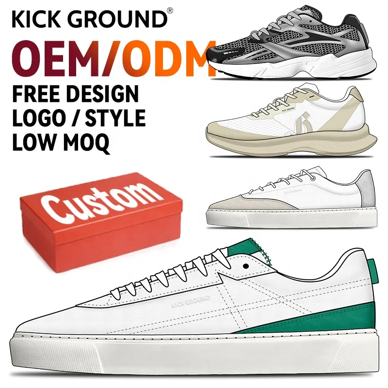 Kick Ground Free Design Wholesale Soccer Basketball Shoes Leather Men Custom Sports Casual Sneaker Shoe Custom Men Shoes