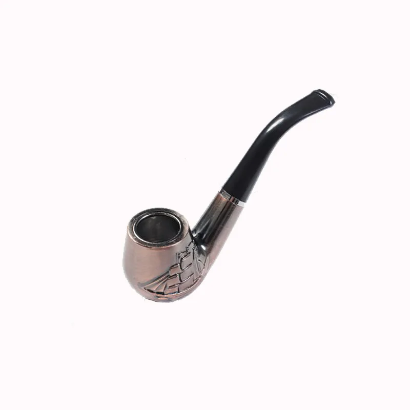 bronze and red copper color dry herb tobacco smoking pipe