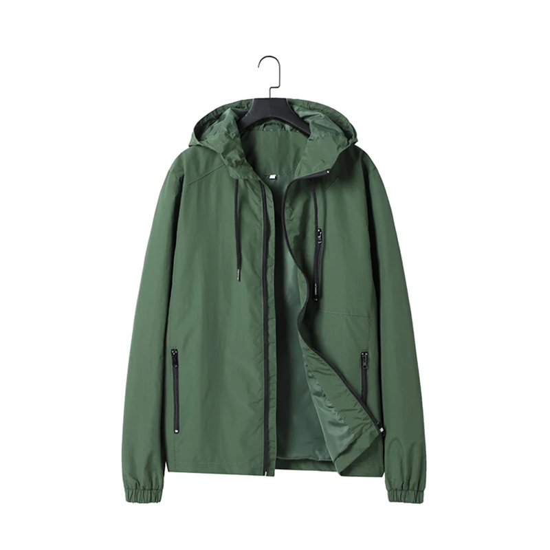 Trade assurance suppliers manufacturer low moq anorak windbreaker waterproof Custom Long Sleeve Polyester Solid mens jacket