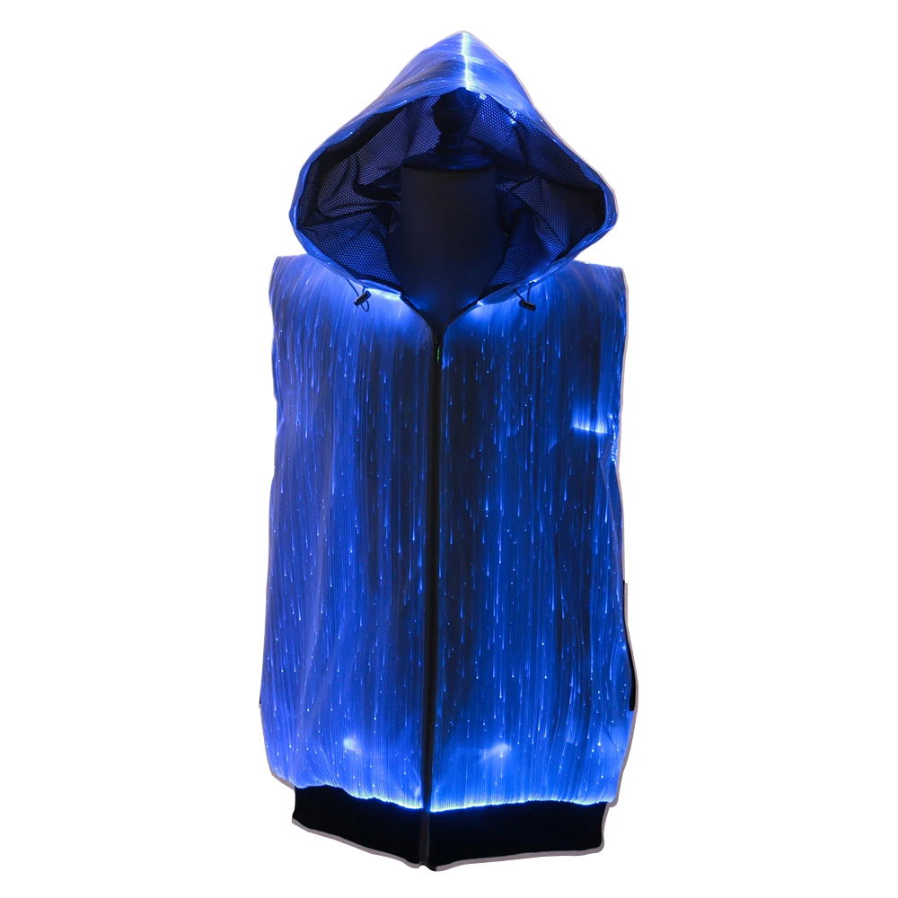 New Arrival Led Men Sweatshirts Man Fashion Street luminous Boy Hiphop Hip-hop Clothing Stretch light up Stylish T Shirts Tees