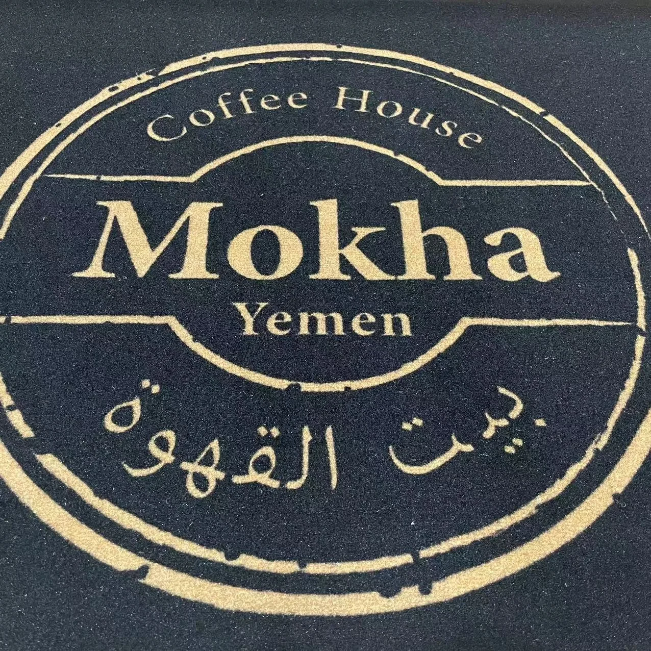 Custom Logo Printed Letters Heavy Dusty Durable Non Slip Rubber Coffee Shop Floor Door Mats with Brand Logo