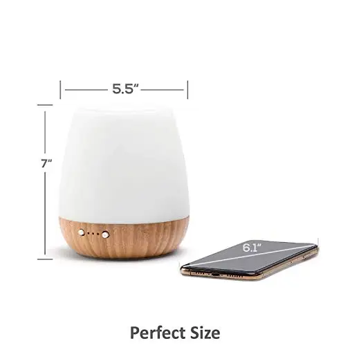 Soicare 180ml home ultrasonic bamboo glass cover air humidifier aroma diffuser