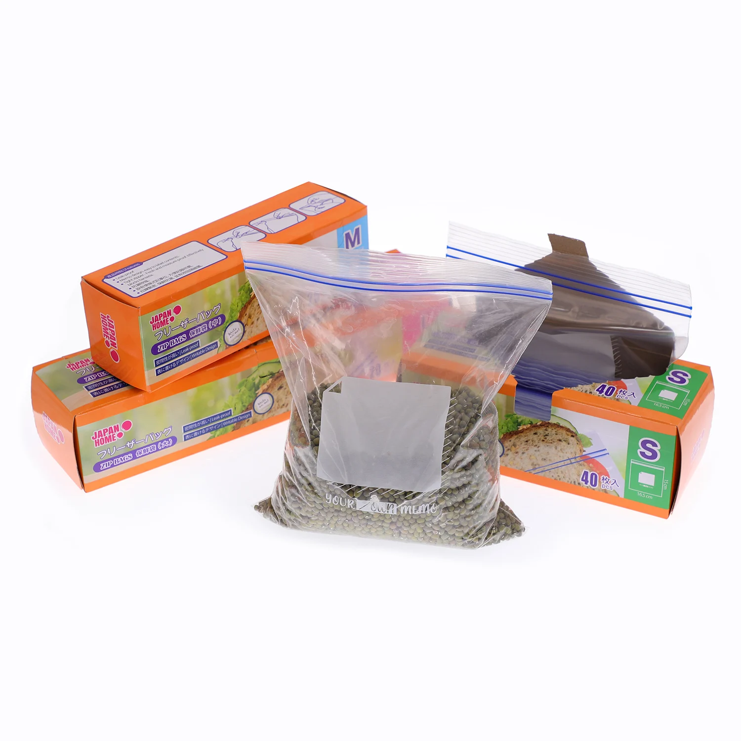 Factory  Gallon printed plastic food packaging double zipper bag with easy tab