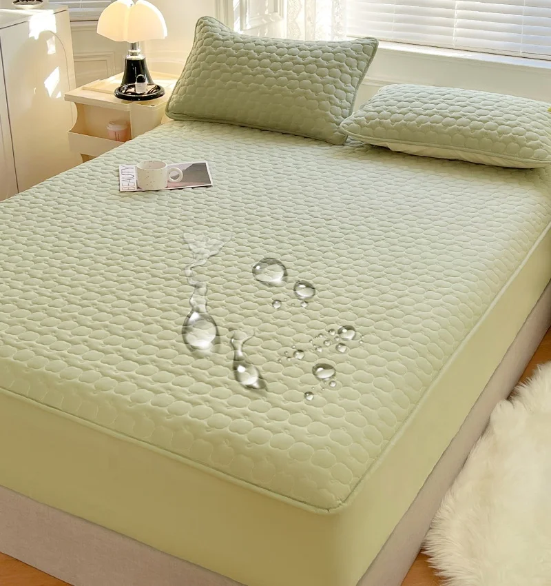 Modern simple wash wool quilted apple cotton skin friendly anti-bacterial comfortable waterproof mattress cover