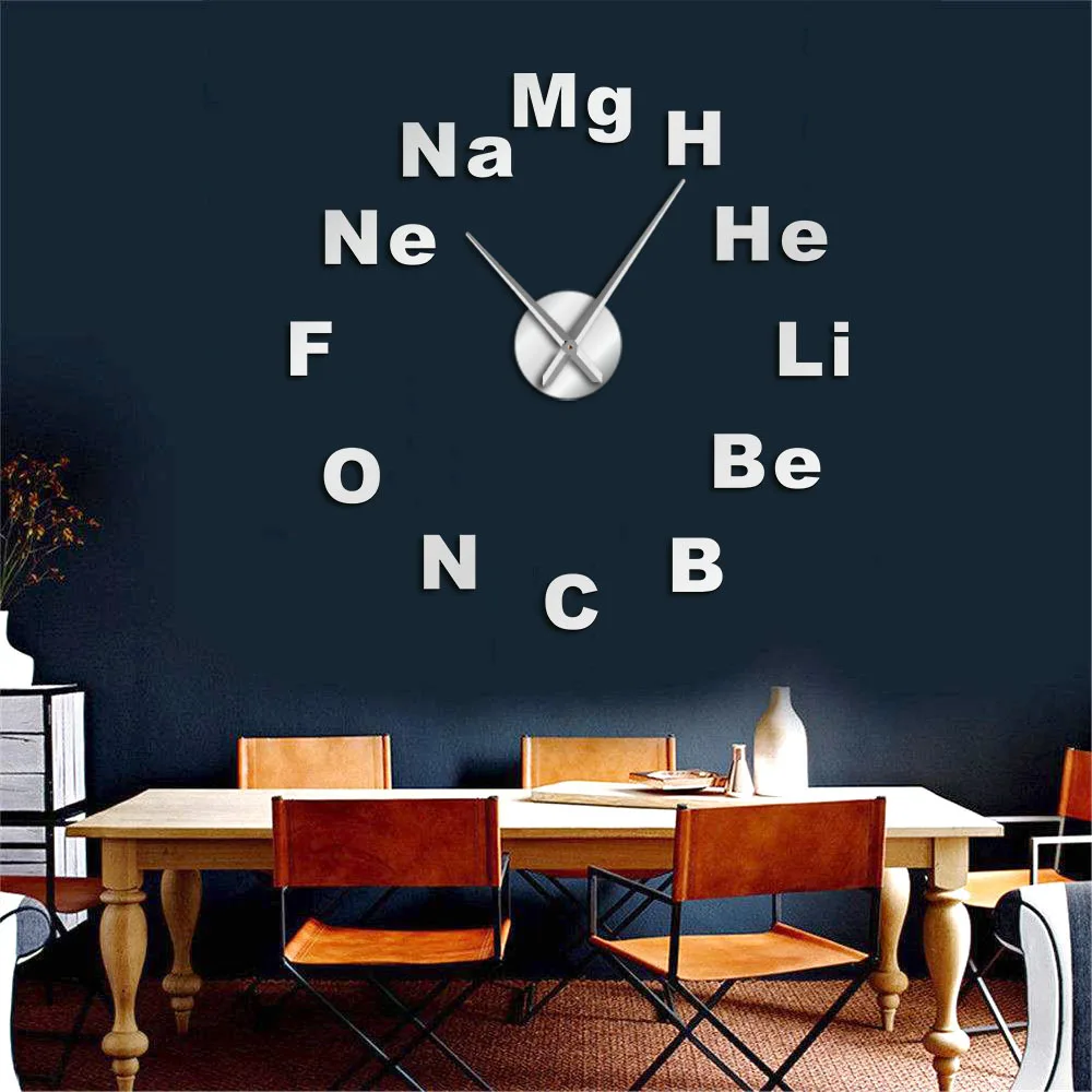 
DIY English Letters Wall Clock Watch DIY Giant Frameless 3D Large Number Wall Clock Mirror Sticker Living Room Decor Watch 