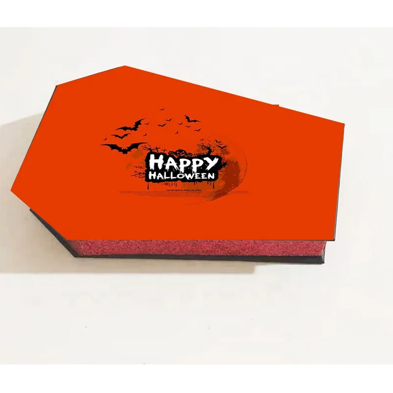 Halloween lash cases for 25mm dramatic eyelashes  new unique coffin shape lash box custom eyelash packaging pumpkin box