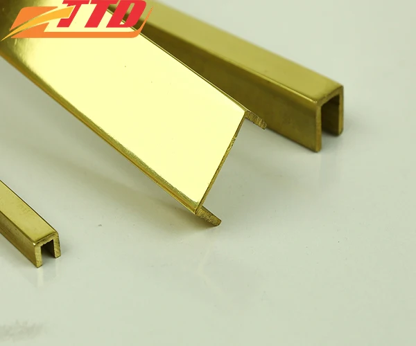 Decorative Metal Wall U Shape Brass Copper Rod Gold Color Brass Round Flat Bar OEM Accept Yellow Copper