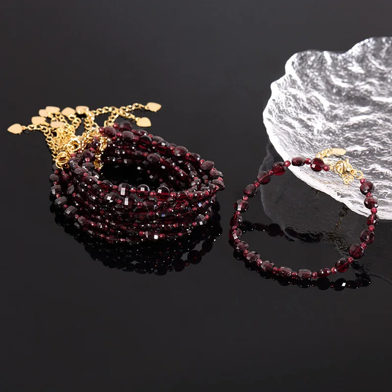 High quality natural garnet bracelet natural crystal bracelet fashion unisex jewelry accessories bracelet