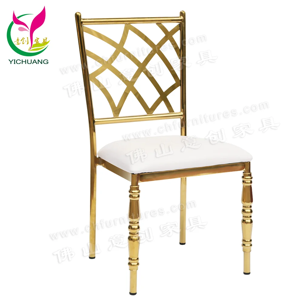 Modern diamond decoration banquet gold stainless steel ballroom chiavari chair,bride and groom royal wedding chair